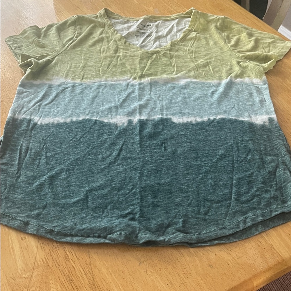 Sonoma Olive and Teal Tie-Dye T-Shirt